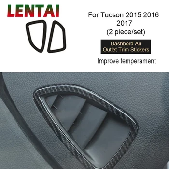 

LENTAI Auto Car Styling Carbon Fiber Interior Dashboard Sides Air Outlet Sticker For Hyundai Tucson 2015 2016 2017 Accessories