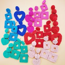 JUJIA, новинка, полые геометрические серьги, сердце, бусины, золото, металл, любовь, висячие серьги, женские подарки, ювелирные изделия, Brincos Pendientes