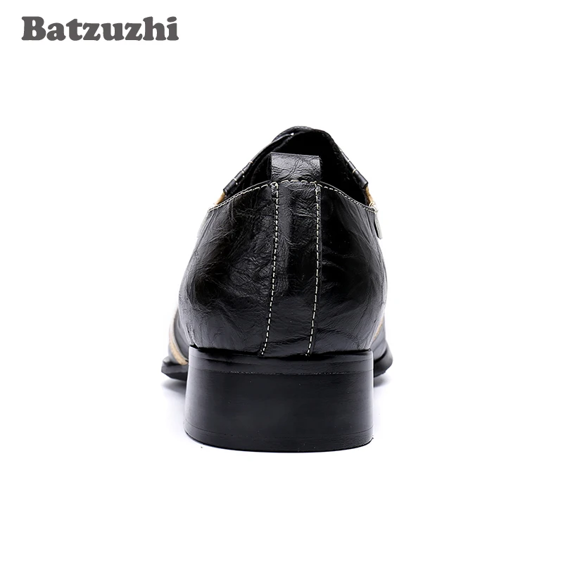 Do Hommes Dos Formal Sapatos Chaussures Homens Designer up Partido Se Vestem Batzuzhi Couro E Preto De Negócios Lace Casamento 1wFOBqU