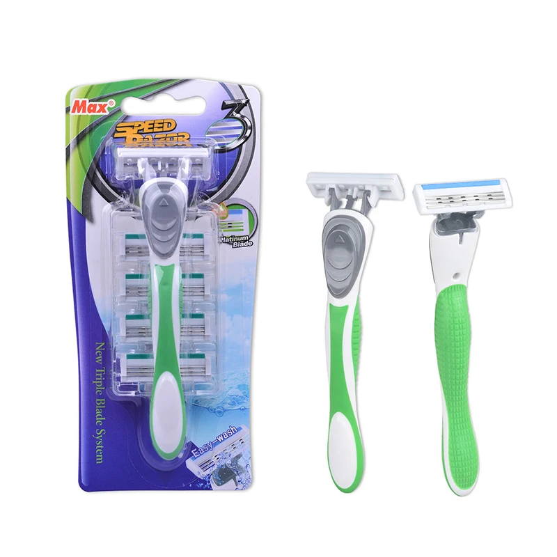 

MAX Replacement Heads Men Shaving Razor Quality Plastic Handle Stainless Blade Professional Men Razor Blade Beard Tool WT067