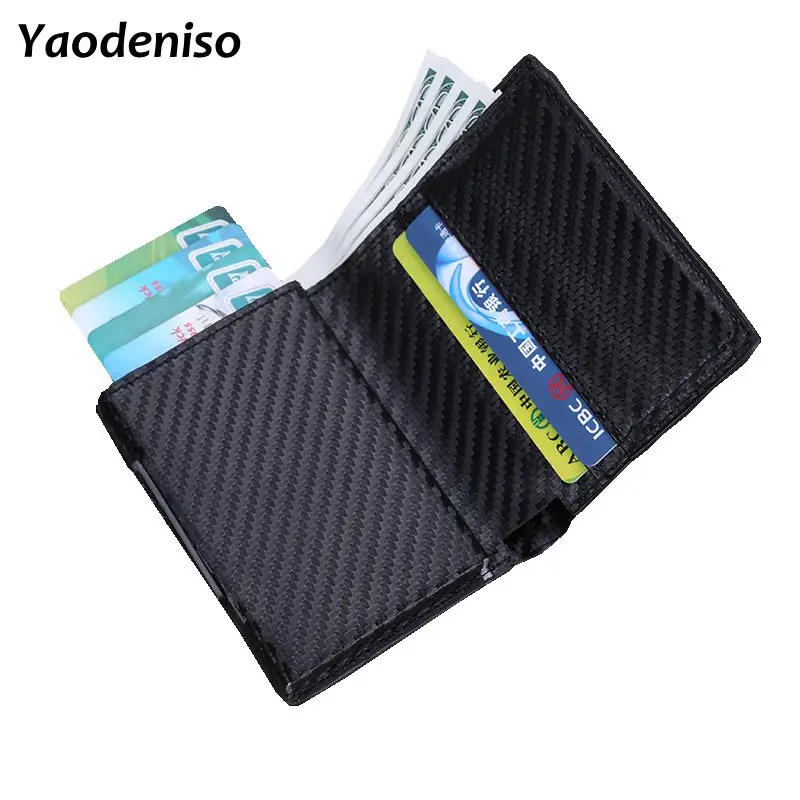 

Men Wallets RFID Aluminium Blocking Credit Card Holder Metal Mini Wallet with Coin Bag Slim Money ID Card Small Purses