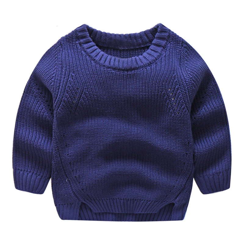 

Mudkingdom Boys Sweaters Kids Autumn Winter O-neck Solid Candy Colors Pullover Tops Breathable Sweater Casual Children Clothing