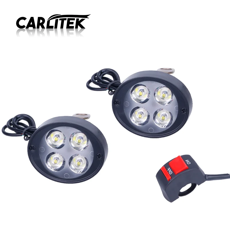 CARLitek Led Moto r фара rcycle прожектор белый Faro cicleta водонепроницаемый farois