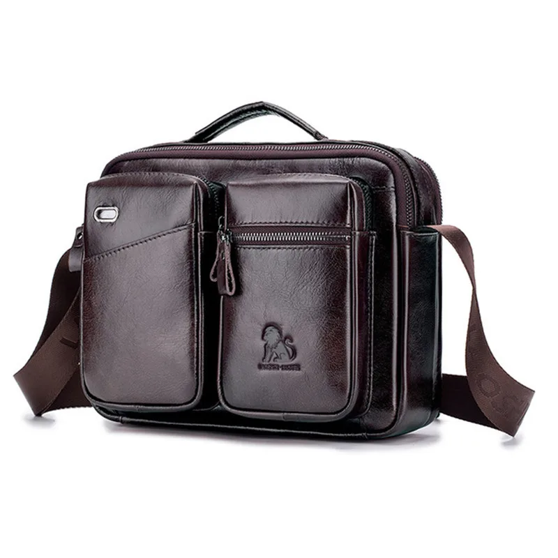 Мужской деловой портфель, натуральная кожаная сумка на плечо, мужская сумка-мессенджер, повседневная сумка через плечо, Мужская вместительная сумка для путешествий