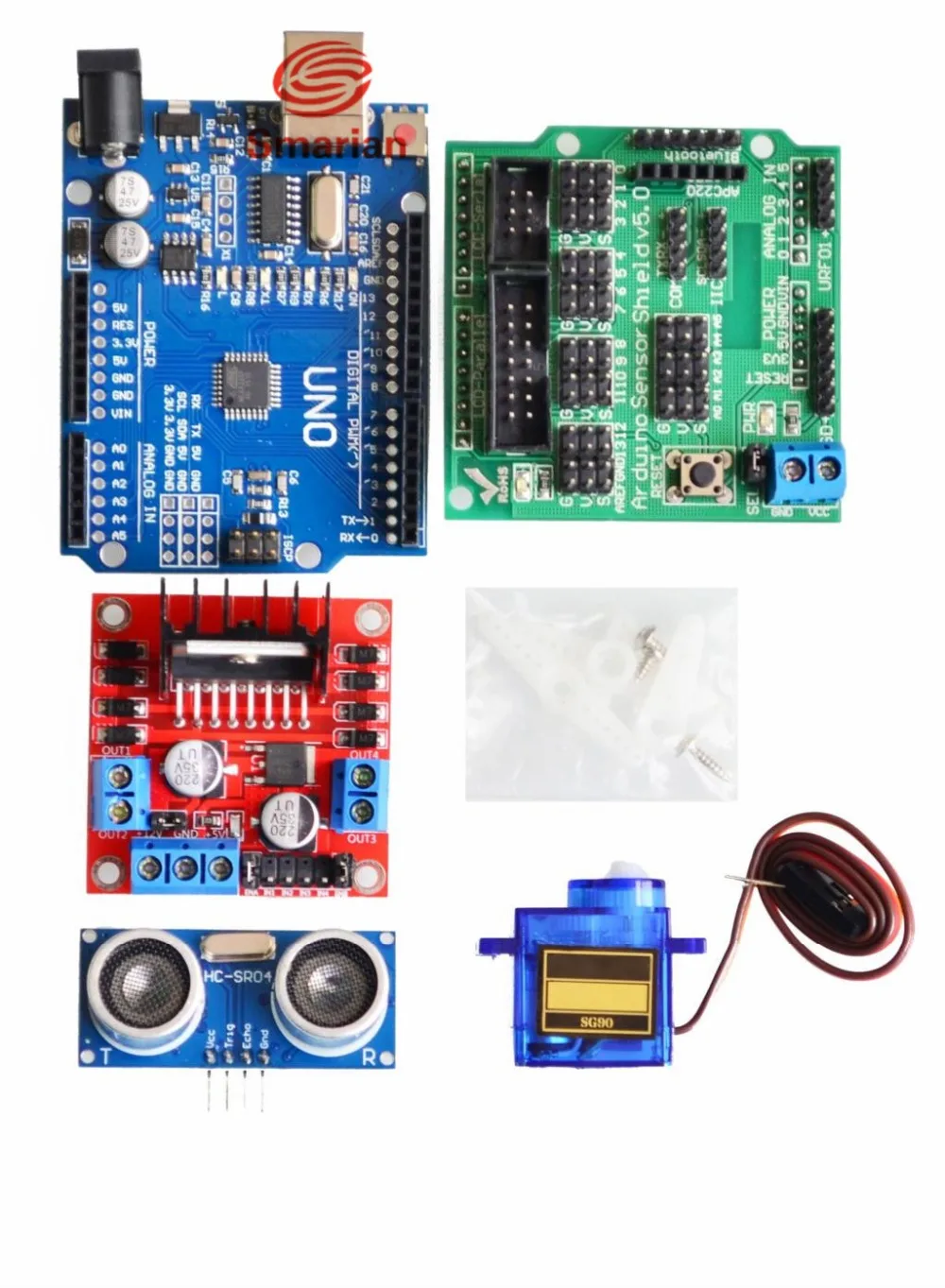Official Smaria New version diy robot car ki Avoidance tracking Robotic Chassis Speed Encoder Battery Box 2WD Ultrasonic module