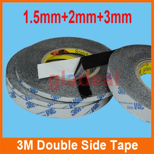 

3pcs/lot1.5mm+2mm+3mm*55m 3M Double Side Tape Sticky Adhesive For iPhone Cellphone LCD Touch Screen iPad Elctric Repair Tool