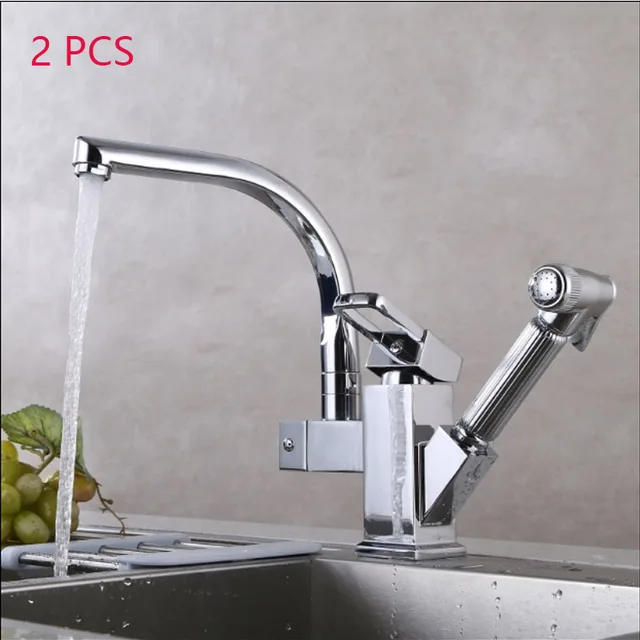 2 Sets Mixer Solid Br 360 Degrees Swivel Kitchen Tap Pull Out 2 Sets Mixer Solid Br 360 Degrees Swivel Kitchen Tap Pull Out Single Hole Water