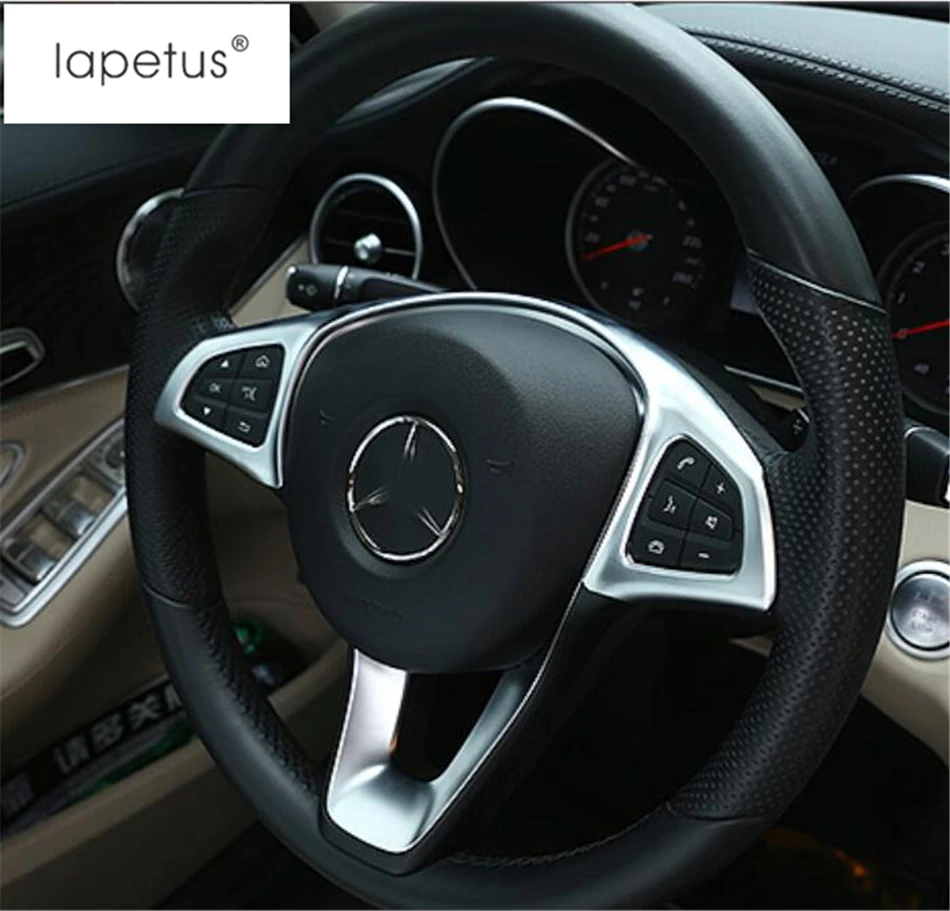 

Lapetus Accessories For Mercedes Benz E CLASS W213 C Class GLC 2016 - 2019 Car Steering Wheel Button Panel Molding Cover Kit