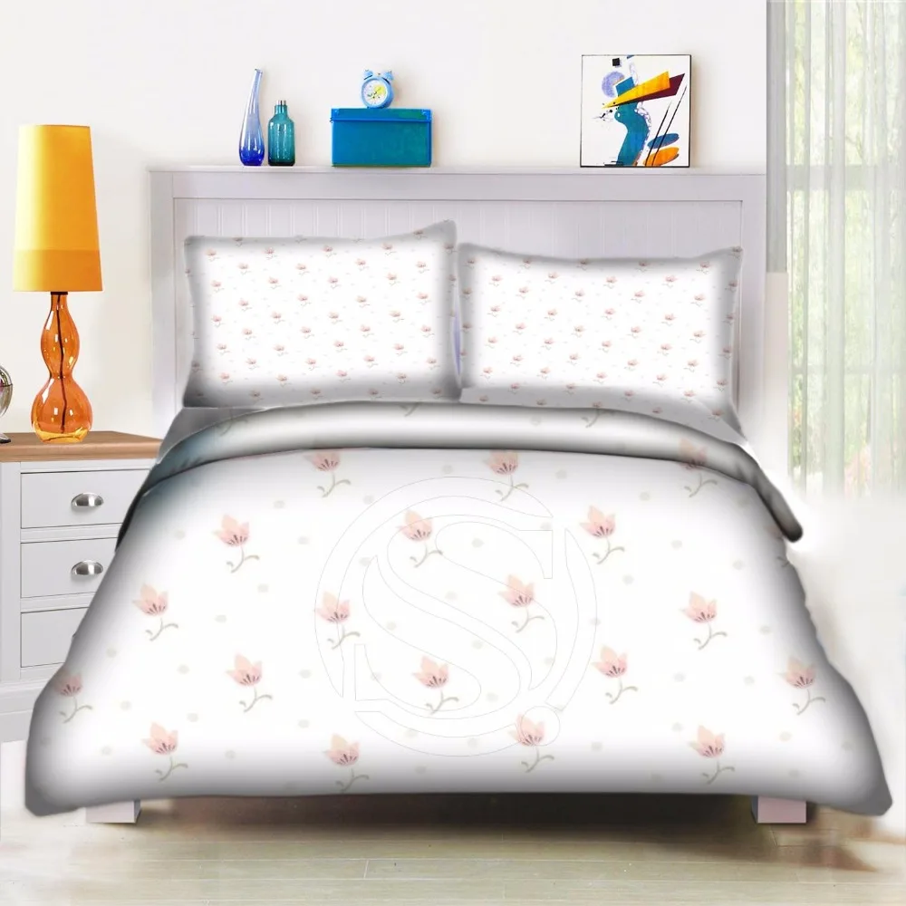 Custom flower pattern 2 Home textile Bedding set bed linen Duvet cover
