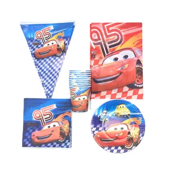 

81Pcs/Lot Disney Cars Paper Cups+Plates+Napkin+F Child Birthday Party Decoration Lightning McQueen Disposable Party Supply