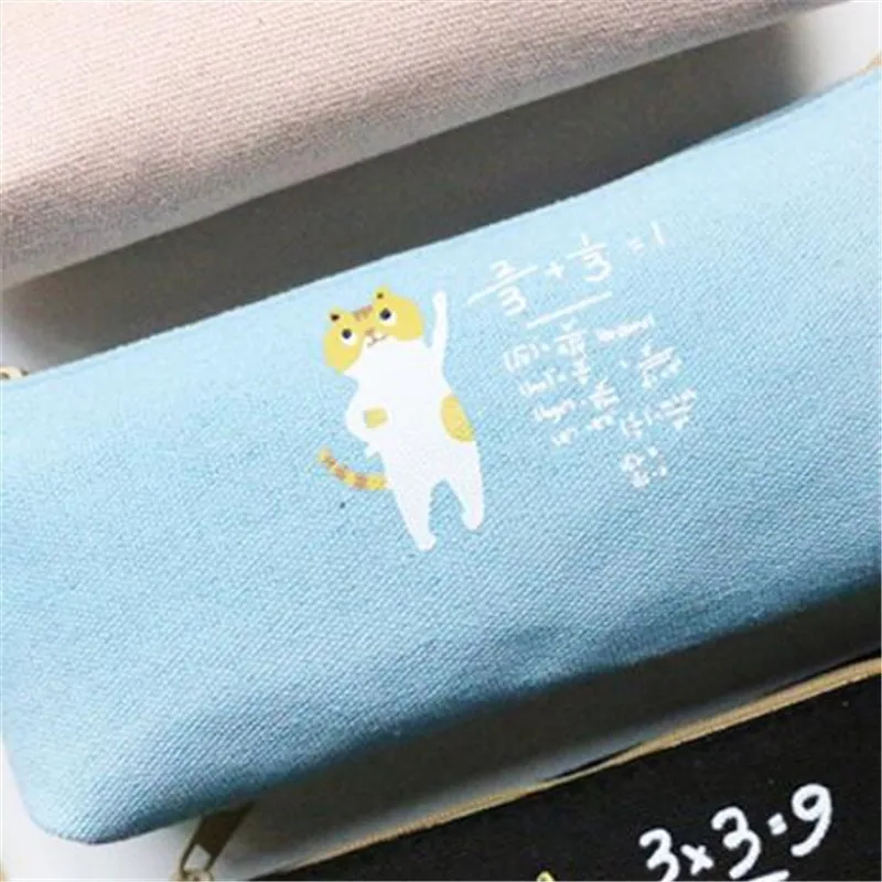 Милые Карандаш сумка Kawaii с рисунком кота Математика пенал для хранения канцелярских чехол пенал дети Офис Школьные принадлежности подарок