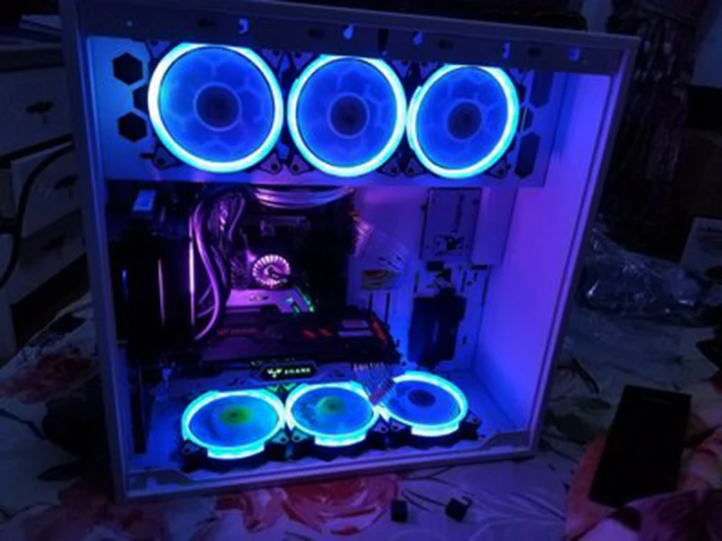 Новый RGB Аврора Вентилятор охлаждения 120 мм 6pin контроллер цветное светодиодное кольцо для компьютера охладитель воды цвет регулируемый