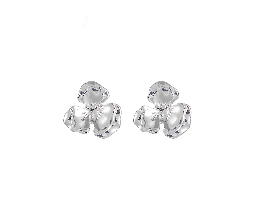 

FABLE (UK Brand) - Silver/Enamelled Pansy Stud Earrings in a beautiful box and gift packaging