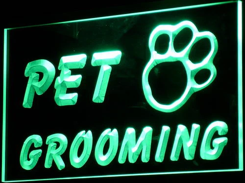 i276 OPEN PET GROOMING Shop Dog Cat LED Neon Light Signs On/Off Switch 20+ Colors 5 Sizes | Дом и сад