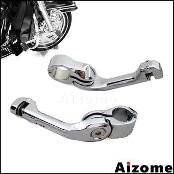 

Motorcycle 1-1/4" Long Angled Highway Engine Guard Bar Foot Peg Mount Kit For Harley Honda GoldWing Show VTX w/ 1.25" Crash Bar