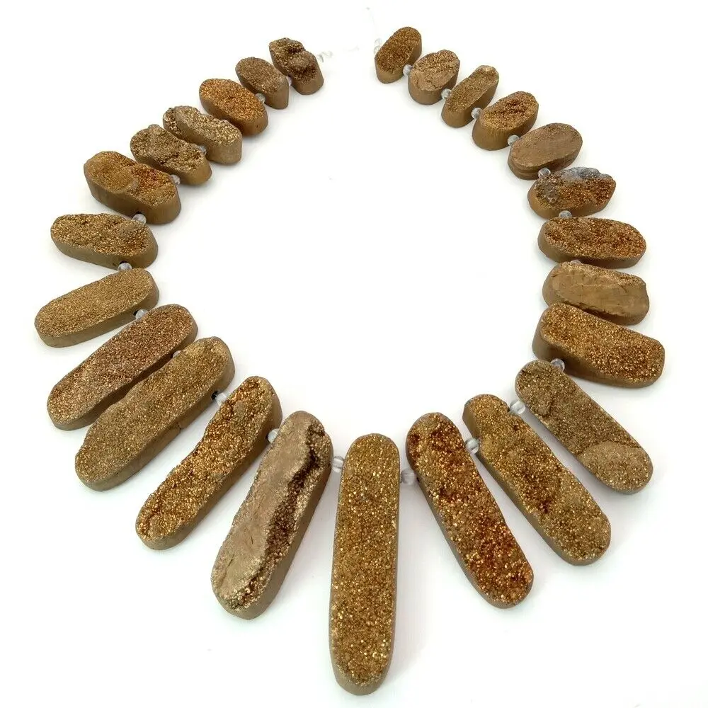 

Raw Slice Titanium Golden Quartz Rough Rectangle Bead Top Drilled