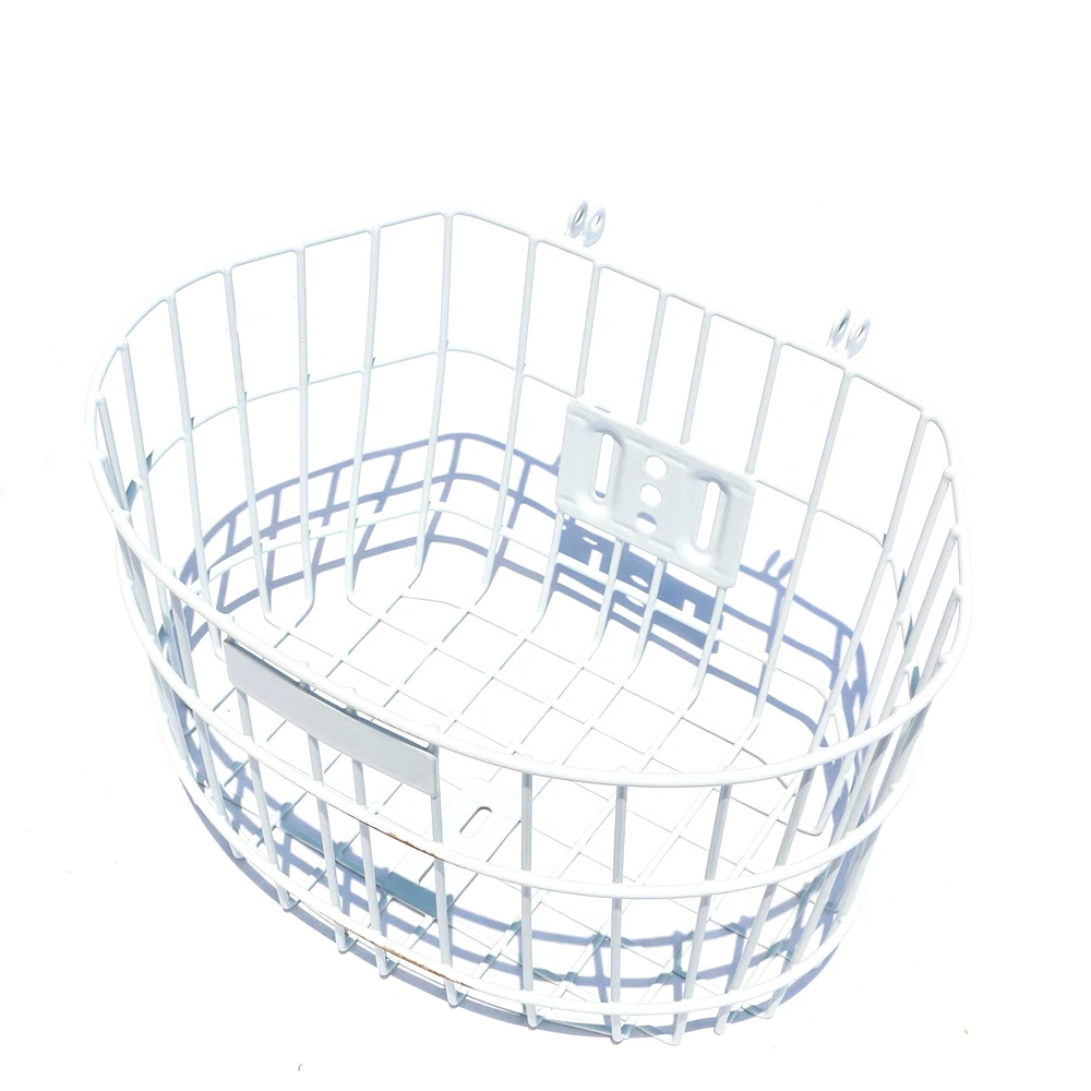 Flash Deal Metal Mesh Bike Basket with Holder Lid Front Basket for Vintage Bicycle City Bike Girl White Bag Panniers Bycicle Accessories 5