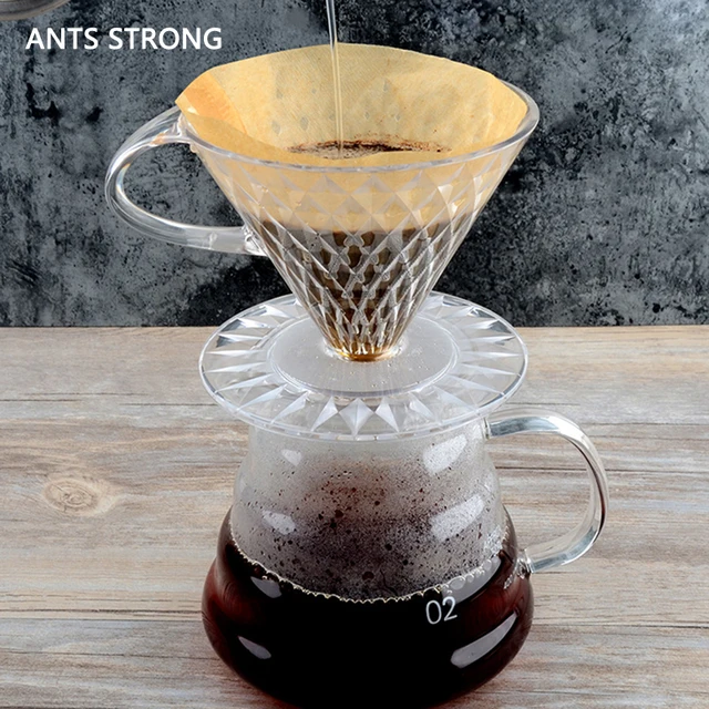 Best Price ANTS STRONG Transparent drip coffee filter cup/refinement hand punch pot dripper funnel filter mug coffee tea tool