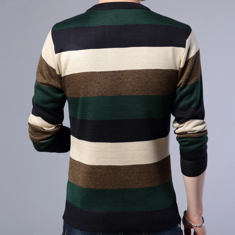 Дизайнерский пуловер, полосатый мужской свитер, мужской тонкий трикотажный свитер, Мужская одежда, облегающий трикотаж, модная одежда 10037