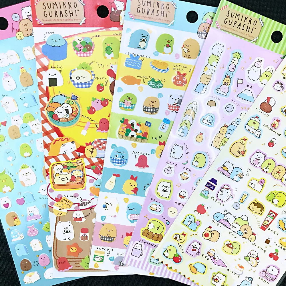 

1 Sheet Colorful Clear Sumikko Gurashi DIY Adhensive Mini Stickers Stationery Decorative Stick Label School Office Supply