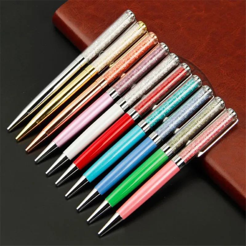 

creative metal ballpoint pen Student stationery crystal pens Gift wholesale K41