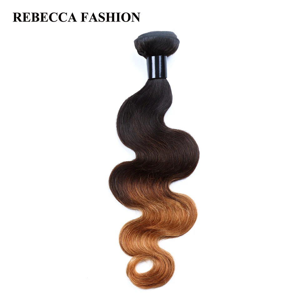 Rebecca Brazilian Human Hair bundles 1pc Body Wave Ombre Brown Hair Weave Extensions For Salon Low Ratio Longest Hair PP 10% brazilian-body-wave-hair-bundles