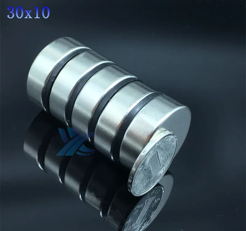 2 шт. Неодимовый Магнит 30x10 редкоземельный маленький сильный Круглый постоянный 30*10 мм Электромагнит на холодильник NdFeB никель магнитный диск