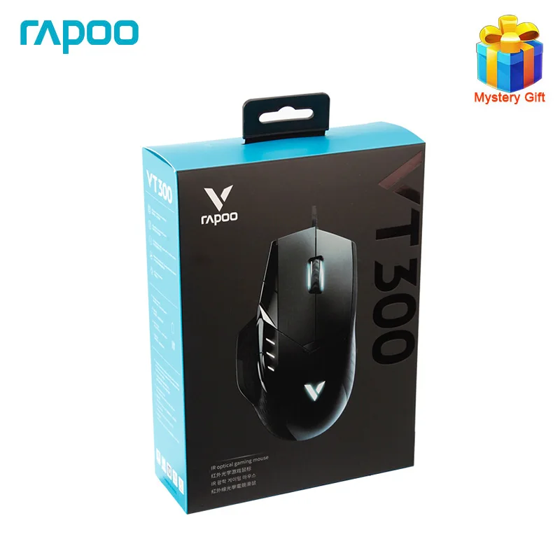 Оригинальная проводная мышь Rapoo VT300 RGB игровая с 6200 точек/дюйм 10 программируемых