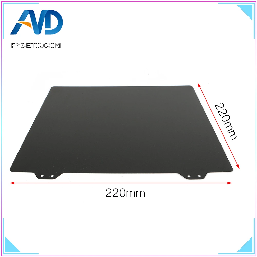 

220x220mm Double Sided Textured PEI Spring Steel Sheet Powder Coated PEI Build Sheet For Anet A8 A6 Wanhao I3 Creality Ender 5
