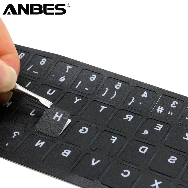 

ANBES Computer Keyboard Stickers Russian French Arabic English Keyboard Waterproof Keyboard Cover Independent Paste For Laptop