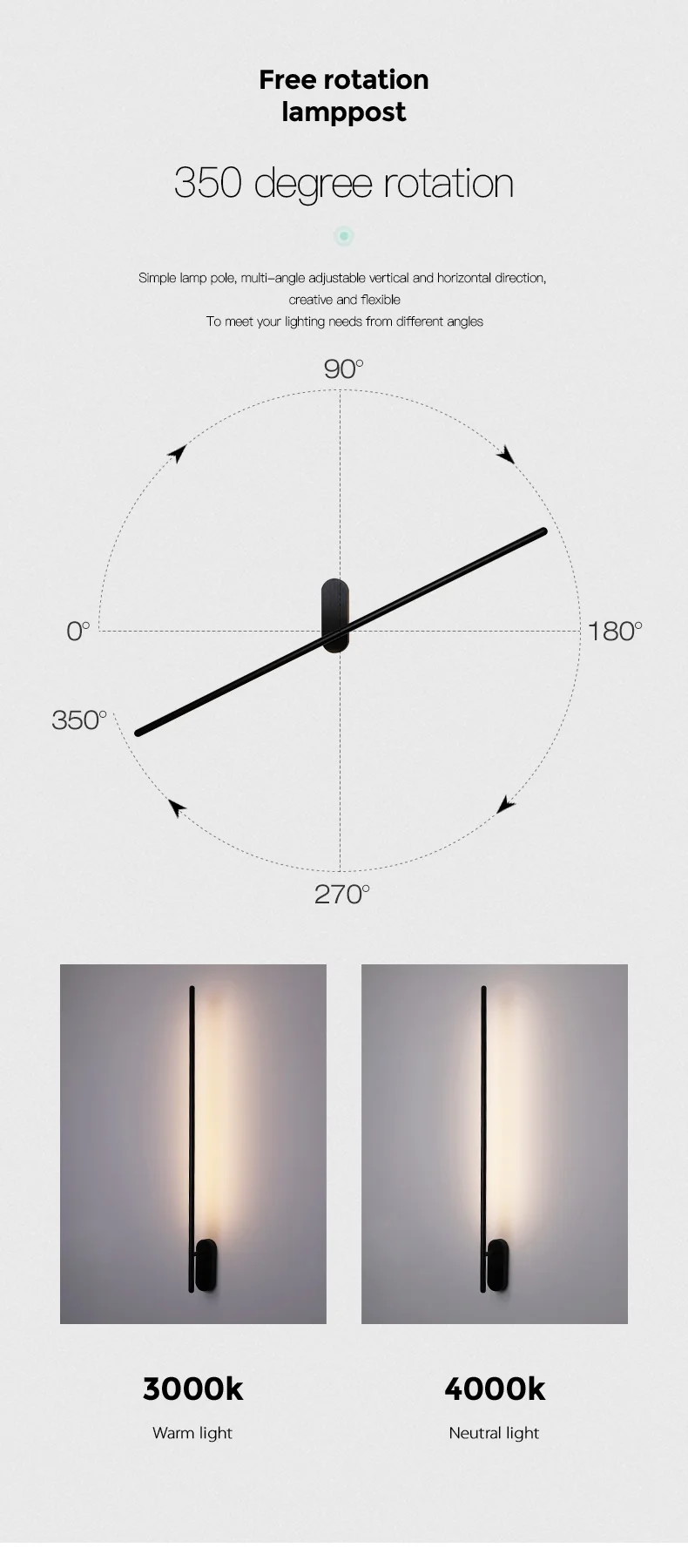 Montagem em Superfície Conduziu a Lâmpada de Parede Espelho de Luz Puluoti Estilo Moderno Livre Rotação 10w 6 em superfície CONDUZIU a lâmpada de parede espelho de luz