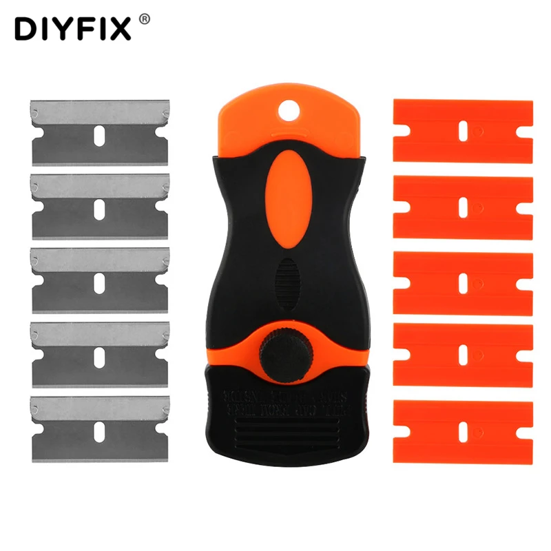

DIYFIX LOCA UV Glue Remover Scraper Knife for Phone LCD Touch Screen Residue Adhesive Cleaning Repair Tool Set with 10Pcs Blades