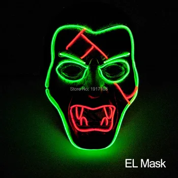 

New arrival Custom mask EL wire mask for grant event and novelty theme Party in the Bar light on by DC-3V DIY decoration