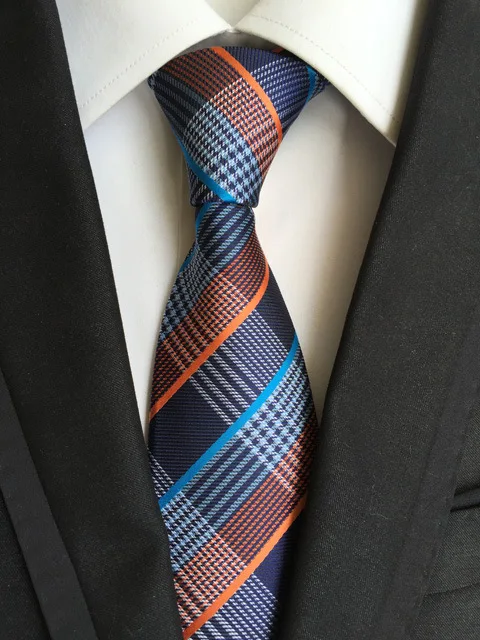 Модные аксессуары для мужчин клетчатые галстуки из полиэстера для мужчин бренд бизнес-стиль, галстуки Свадебные 8 см Тощий шейный платок для костюма рубашки - Цвет: 005