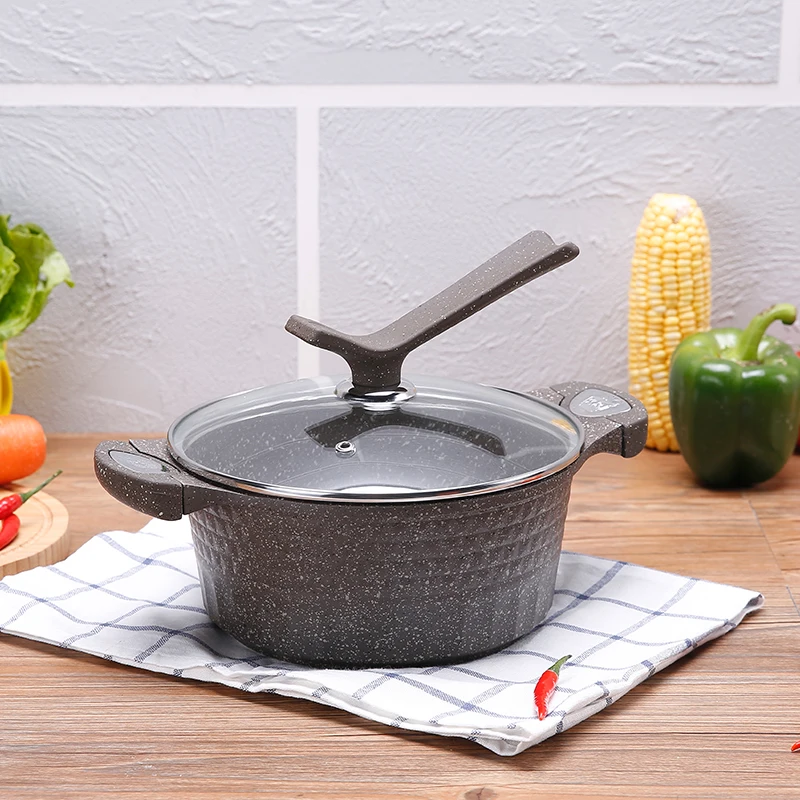 

2016 new tower medical stone soup pot 20 cm binaural pot boiled dumpling soup nonstick skillet under surface congee
