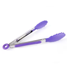 6 цветов силиконовые салат приготовление хлеба, сервировка еды щипцы Кухня щипцы барбекю клип нержавеющая сталь кухонные инструменты