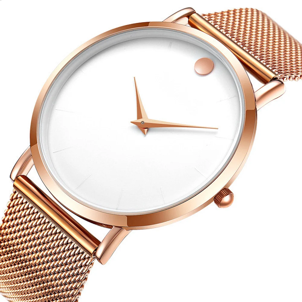 

Slim Watch Casual Men Fashion Business Student Watch Waterproof Mesh Watches Metal Band Quartz Wrist Male Round Clock Hombre
