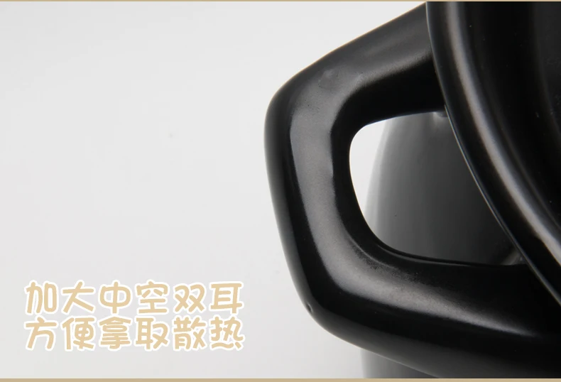 Керамическая кастрюля для супа кастрюля бытовой большой емкости Газовая Плита горшок черный stockpot кухонная посуда 2.85L/3.5L/4.5L mx12181917