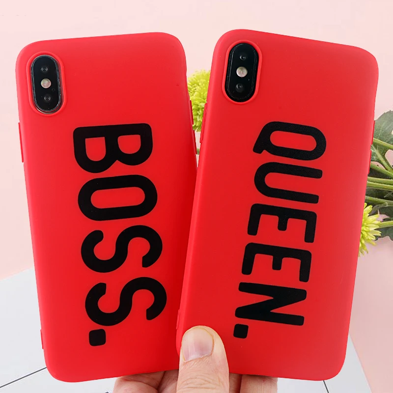 Пара Чехлы для сотовых телефонов IPhone X XS MAX XR 6 S 7 8 плюс Чехол queen Принт мягкий