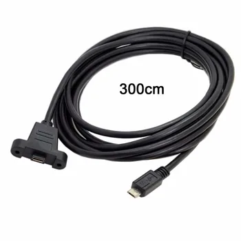 

CYDZ 10pcs/lot 0.5m 3m 5m Micro USB 5Pin Male to Female Extension Panel Mount Type Cable with Screws
