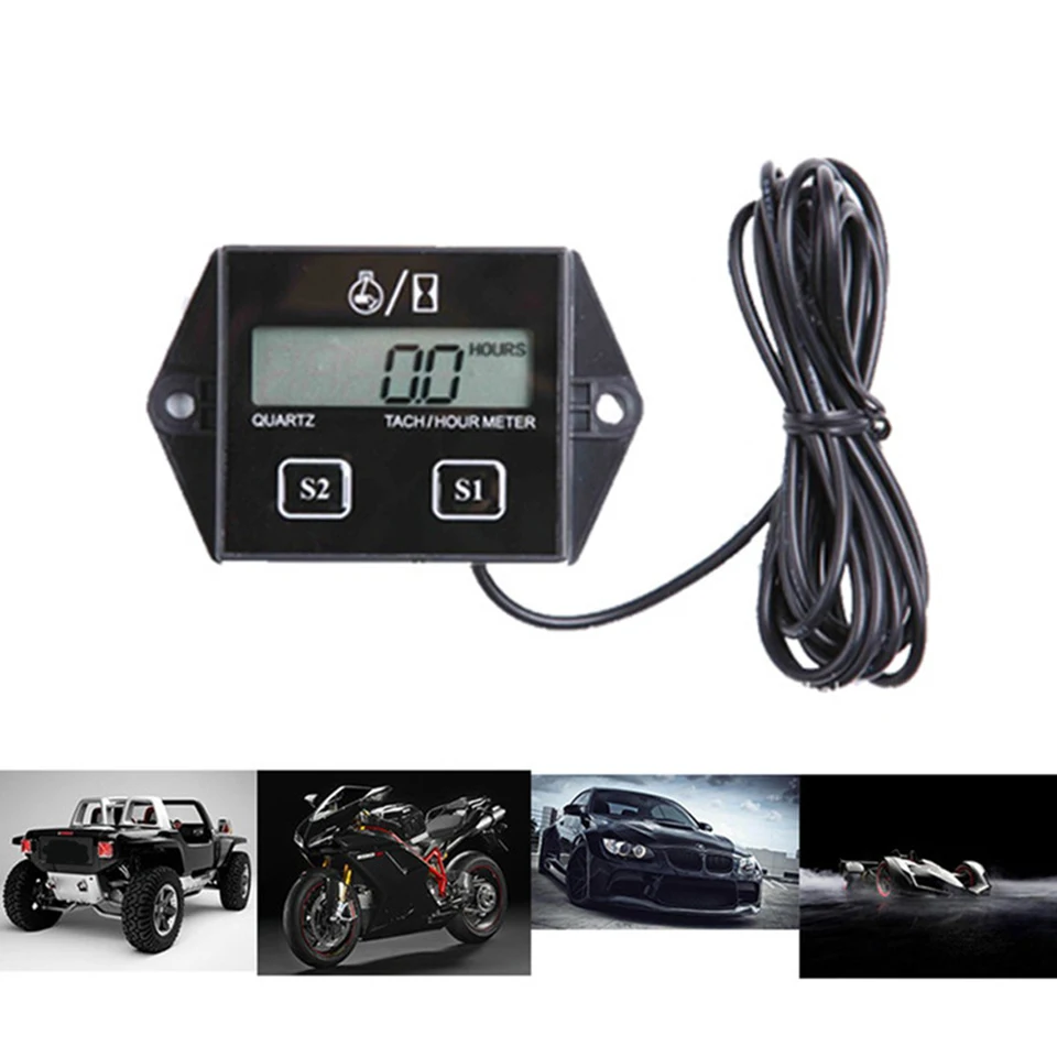 Resettable Tachometer Hour Meter for 2 /& 4 Stroke Spark Small Gas Engine Motor