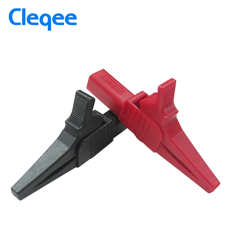 Cleqee P2003 5 шт. 5 цветов 32A 1000 В крокодил папки тестовые зажимы безопасности для 4 мм окутанный Разъем типа "банан" медь