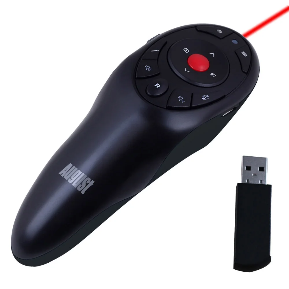 

2.4Ghz USB Wireless Presenter with Air Mouse and Red Laser Pointer PC Slide Clicker Remote Control for PowerPoint Presentation