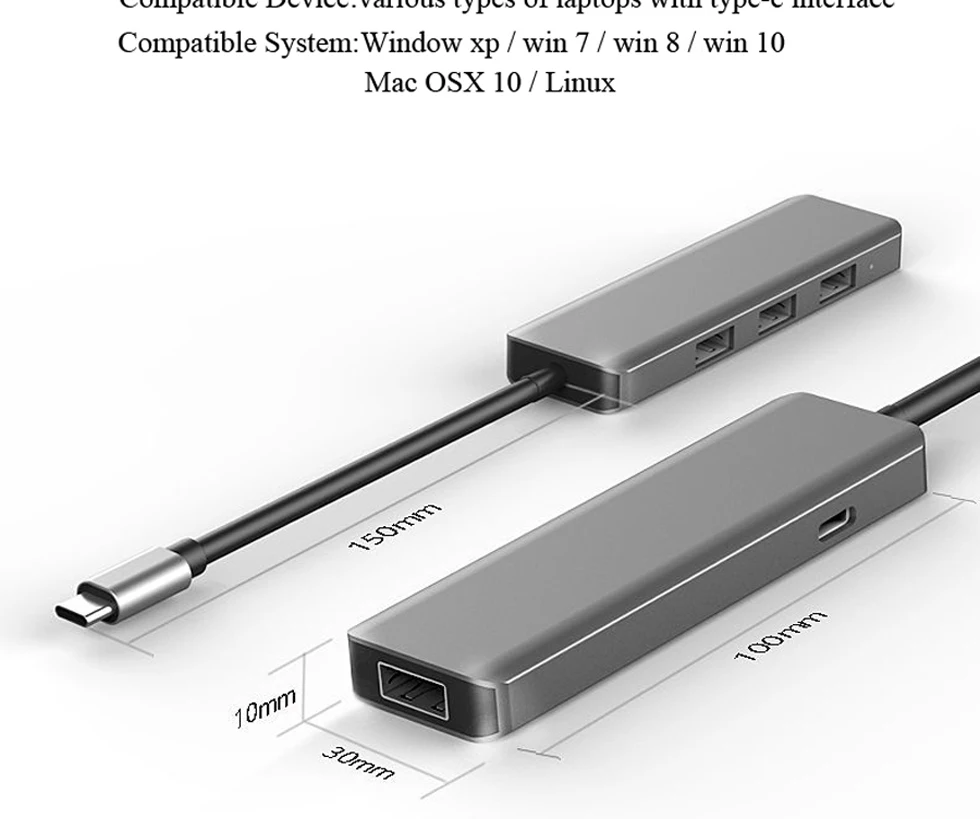 Type C-HDMI USB 3,0 RJ45 VGA адаптер для зарядки конвертер usb type-c док-станция USB-C концентратор для MacBook samsung Galaxy Note8