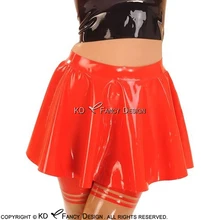 Красные сексуальные латексные юбки на молнии сзади резиновая Пышная юбка нижняя часть DQ-0010