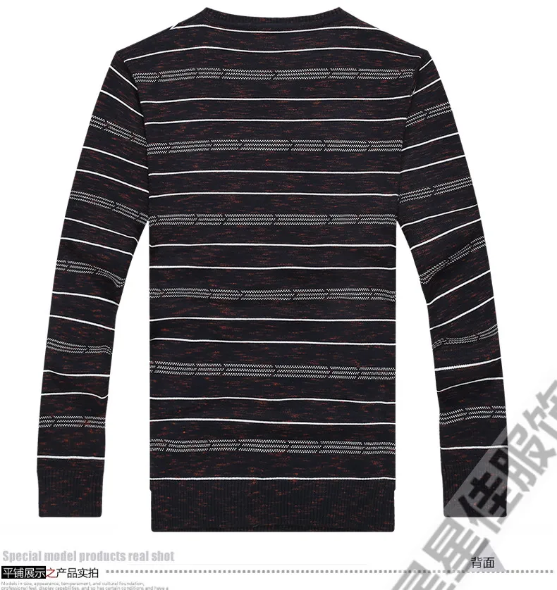 Плюс 8XL 6XL 5XL осенний модный мужской пуловер Свитера с длинным рукавом v-образным вырезом полосатый вязаный кашемировый Рождественский свитер для мужчин