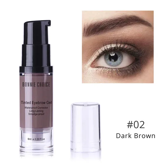 BONNIE CHOICE Eyebrow Gel 6ml Waterproof Henna Eyebrow Tint Gel Enhancer Cosmetic Eye Makeup Tool - Цвет: Dark Brown