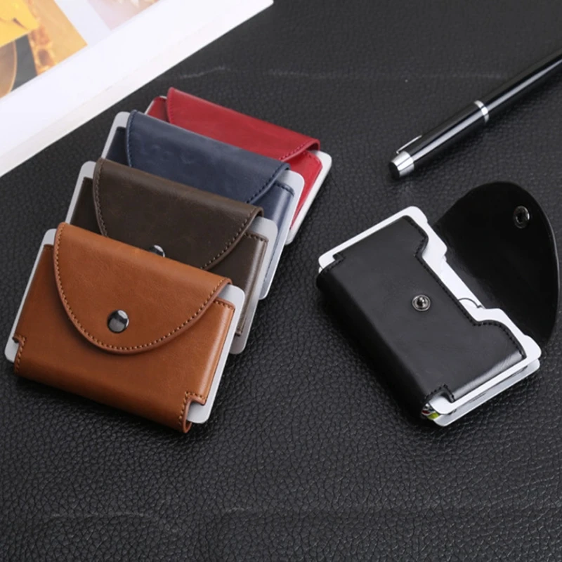 BERNO Fly Mini ID держатель для наличных карт RFID алюминиевый кредитных s PU кожаный