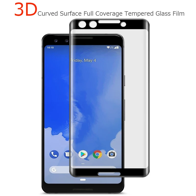 

3D Full Cover Tempered Glass For Google Pixel 3 3AXL 3A 3XL Screen Protector Film For Pixel 2 2XL Protective Glass