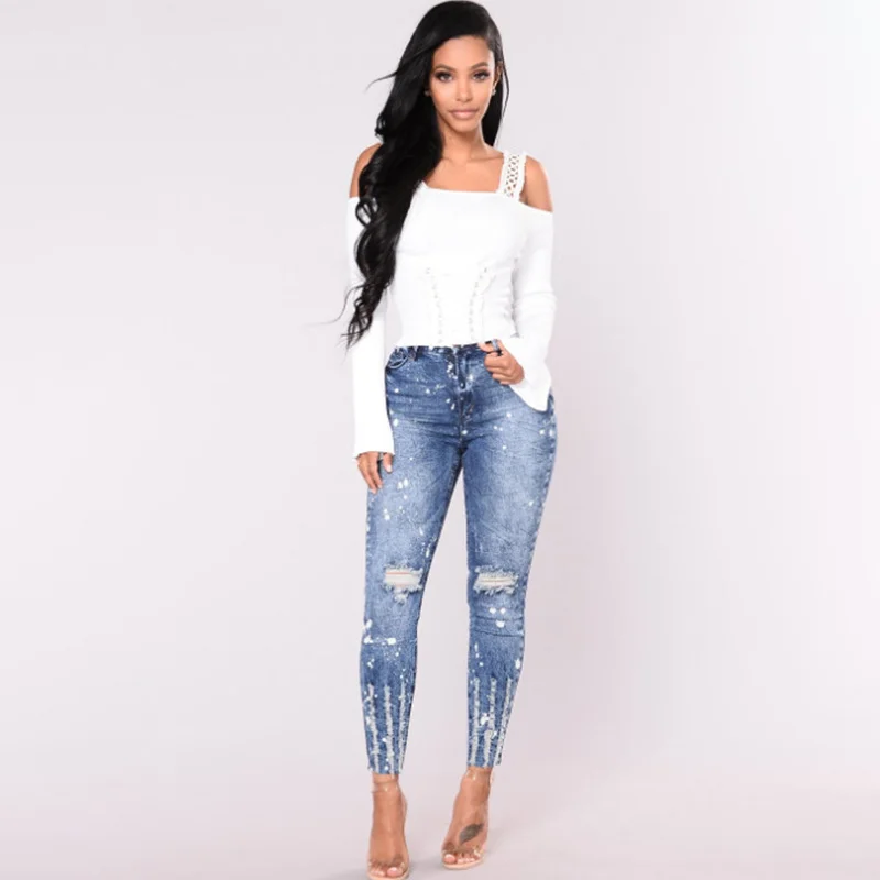 

Femmes Stretch High Waist Jeans Women's Slim Leggings Blue Fitness Jeans Fashion Leggings With Pockets Jeans Crayon Pantalon